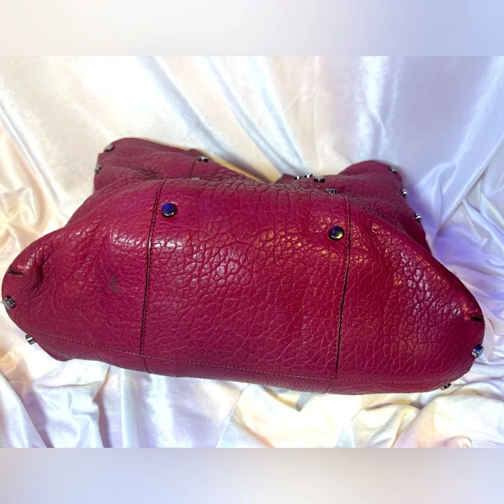 Jimmy Choo XL Tote Lockett -RARE-Cerise-Pebbled Leather AUTHENTIC JIMMY CHOO - Picture 5 of 16